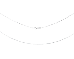 Silver chain necklace on a white background