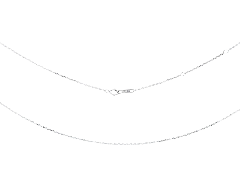 Silver chain necklace on a white background