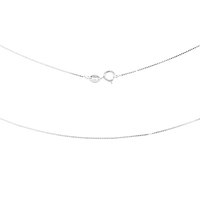 Silver chain necklace on a white background