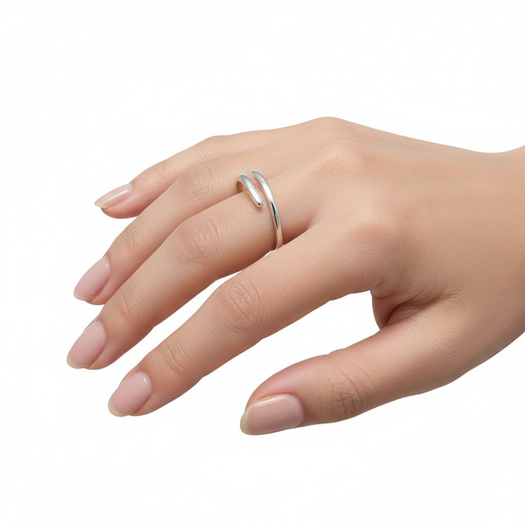 Aurilyn 925 Sterling Silver Finger Cuff Ring – Couples Design