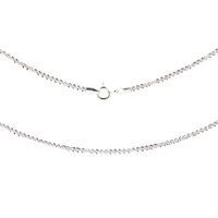 Silver chain necklace on a white background