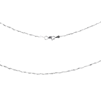 Silver chain necklace on a white background