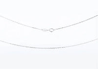 Silver chain necklace on a white background