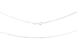 Silver chain necklace on a white background