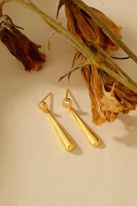 Teardrop Bezel Dangle Earrings