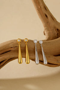 Teardrop Bezel Dangle Earrings