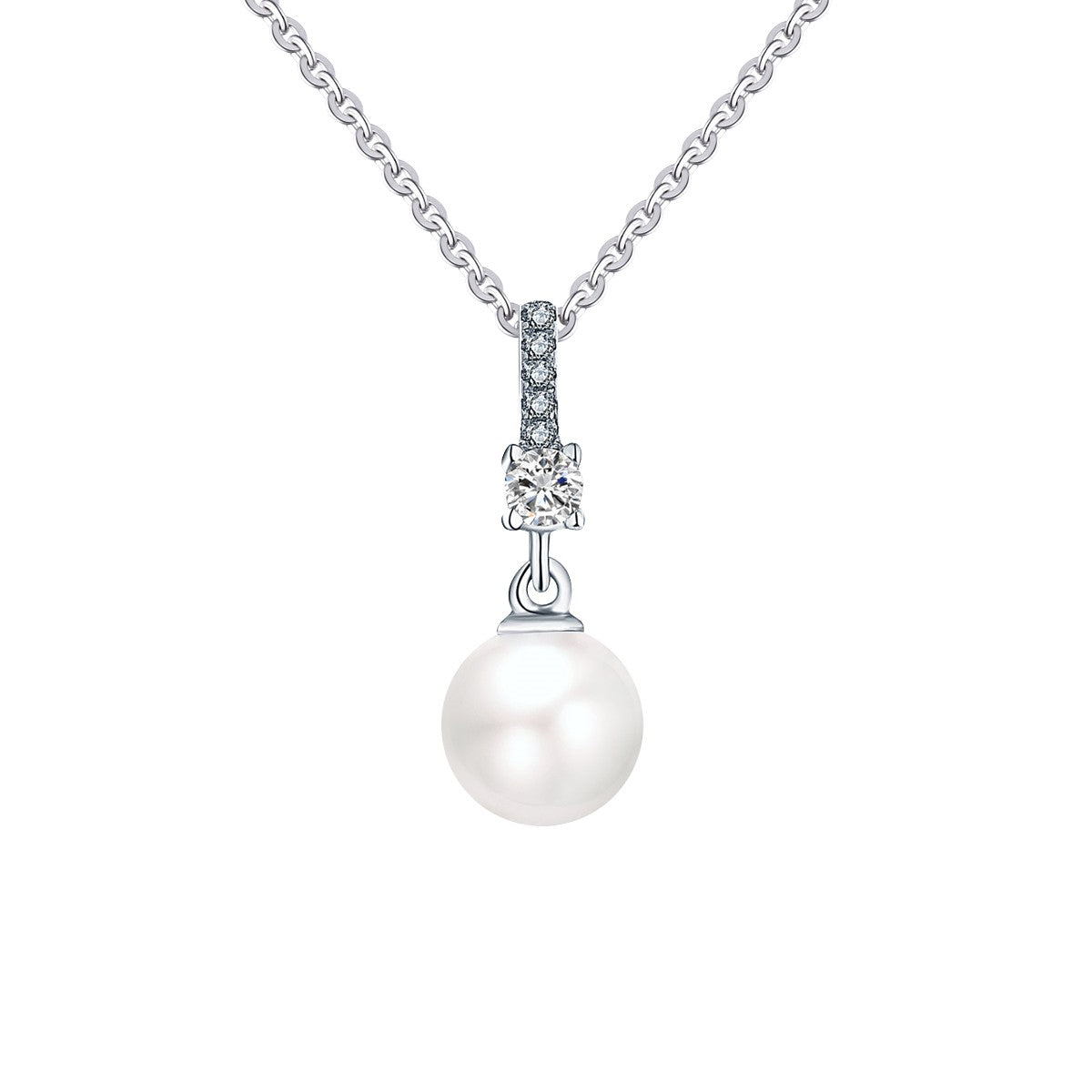 Classic Pearl Drop Bar Pendant, freshwater pearl 925 silver — Aurilyn