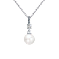 Classic Pearl Drop Bar Pendant, freshwater pearl 925 silver — Aurilyn