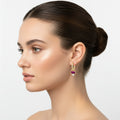 Ruby Drop Hoop Earrings