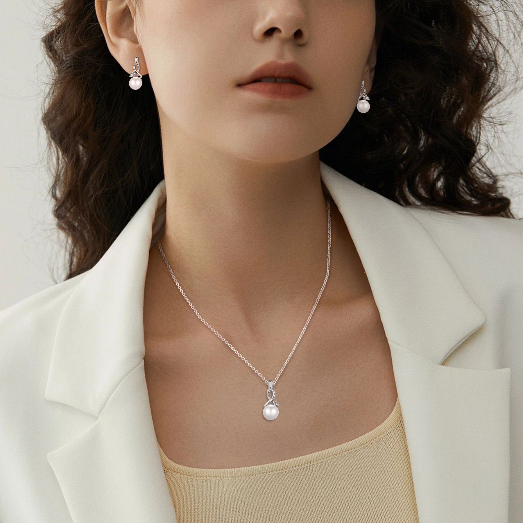 Aurilyn Infinity Pearl Drop Earrings