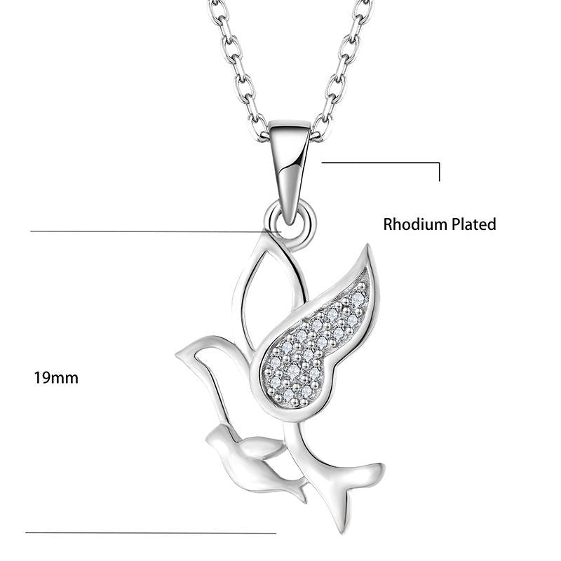 Pavé Dove Zirconia Pendant