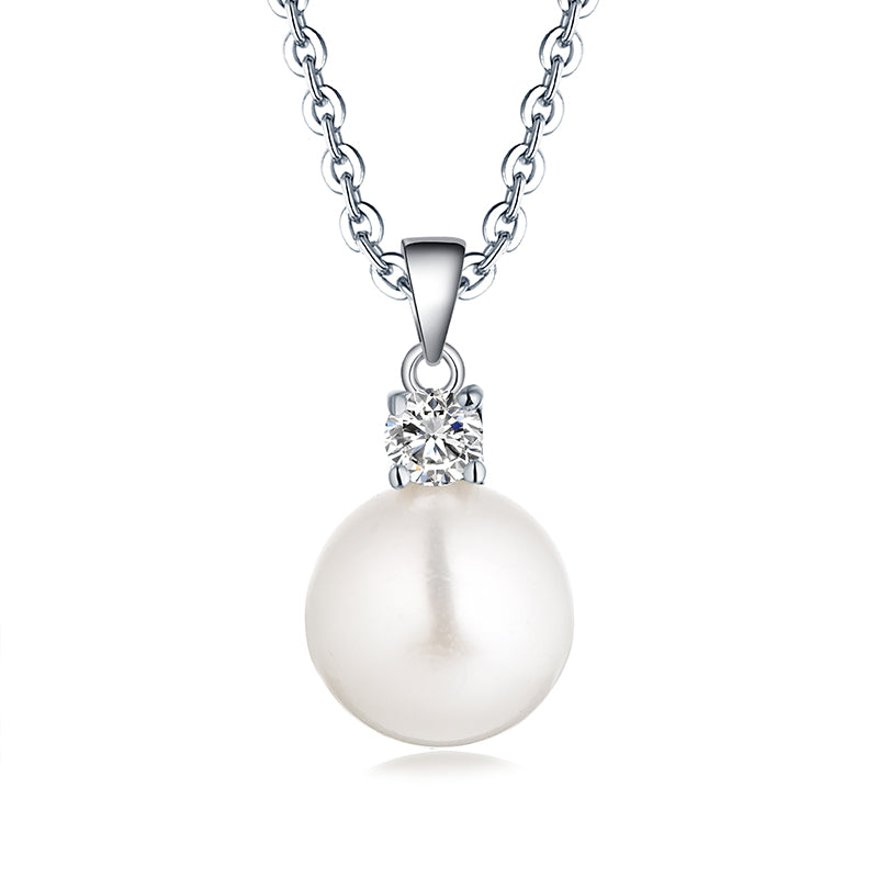 Aurilyn Solitaire Pearl Drop Necklace