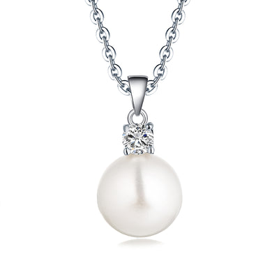 Solitaire Pearl Drop Pendant