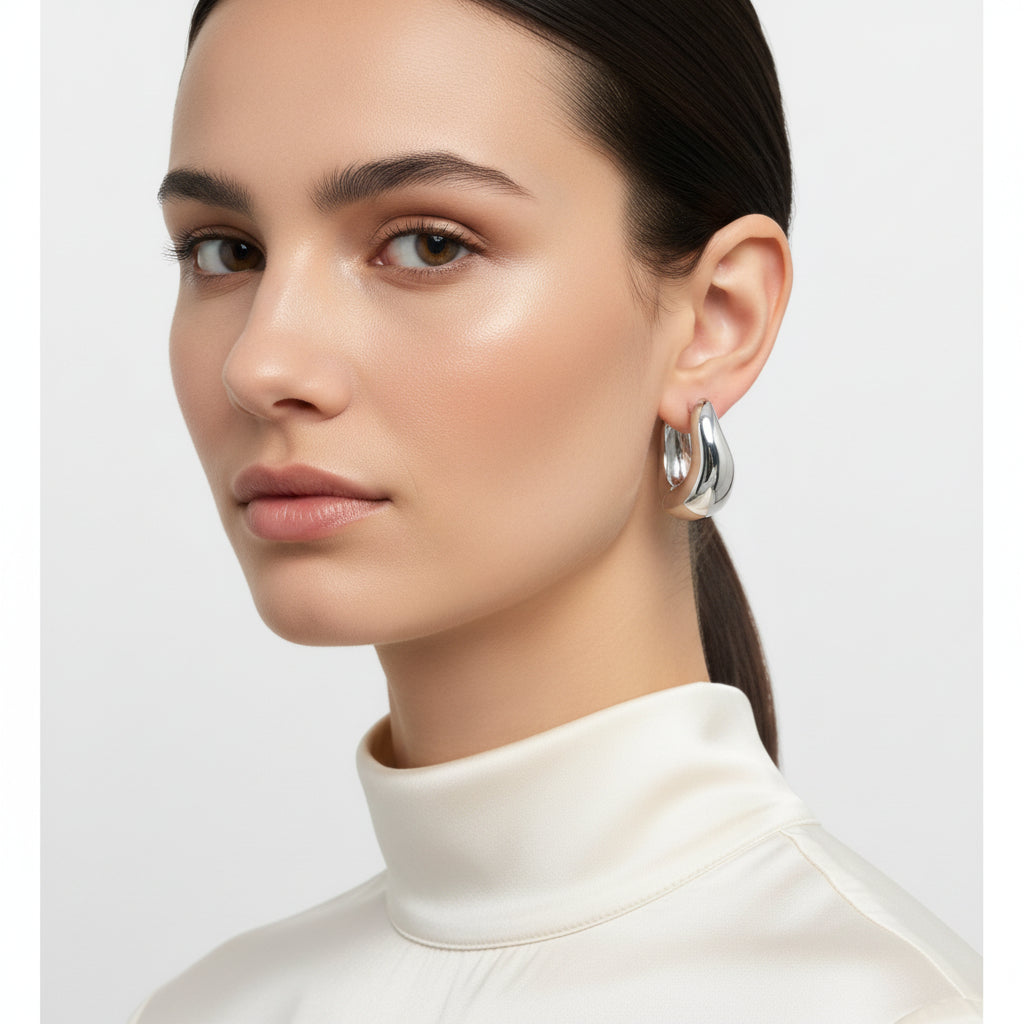 Aurilyn Organic Puffed Hoop Earrings