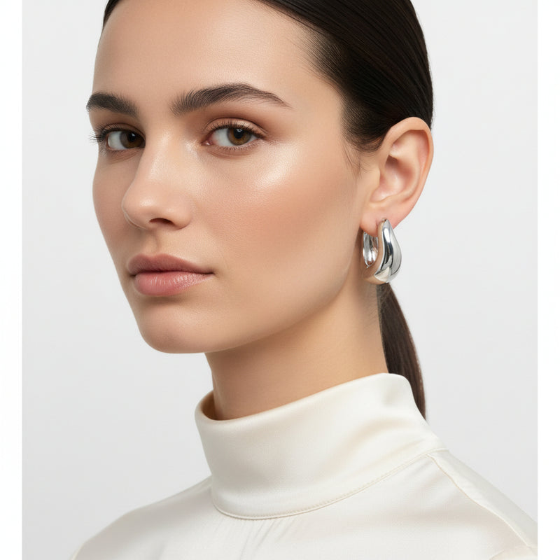 Organic Puffed Hoop Earrings