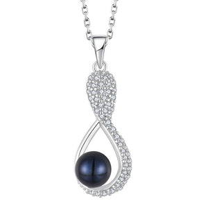 Black Pearl Infinity Twist Pendant