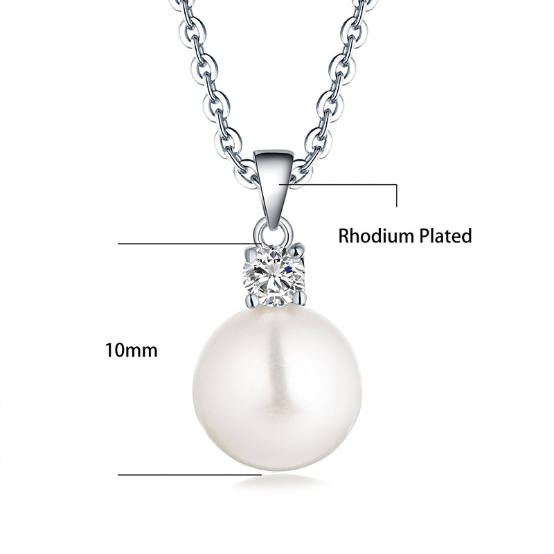 Aurilyn Solitaire Pearl Drop Necklace