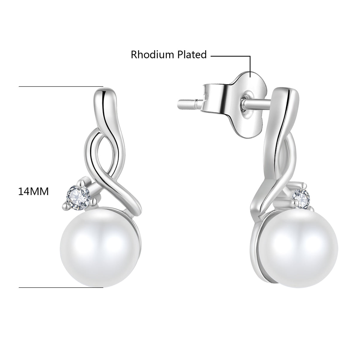 Infinity Pearl Drop Earrings