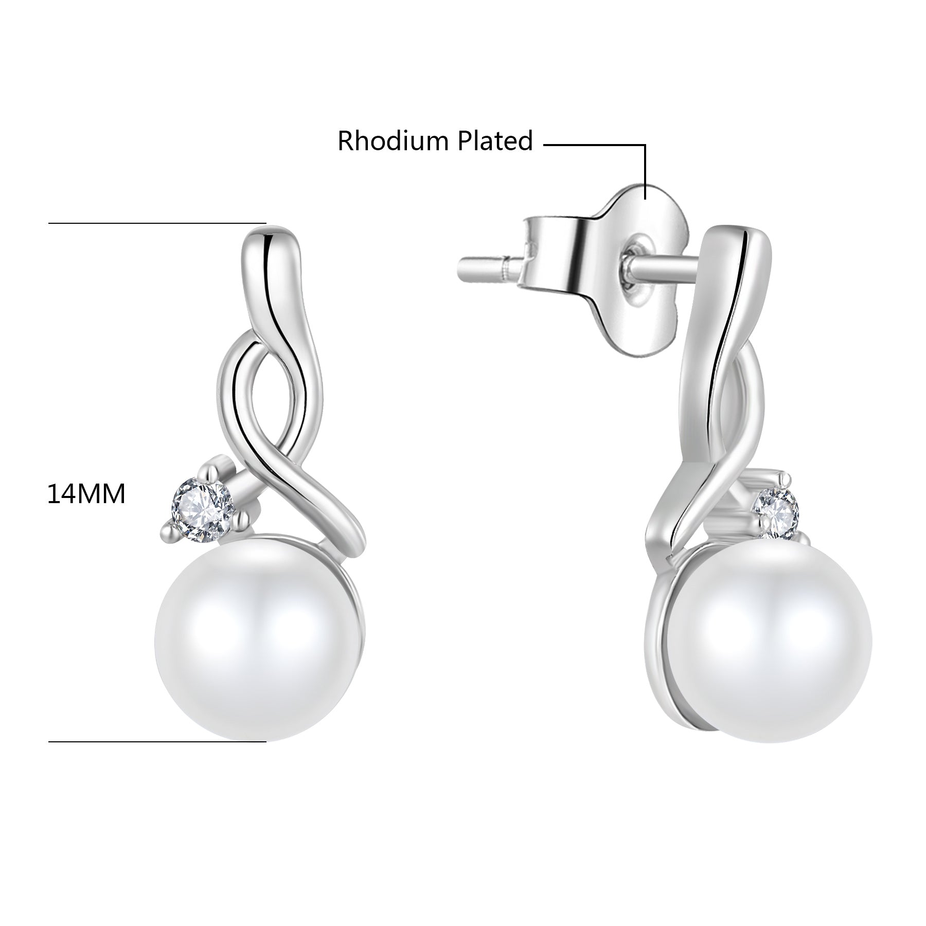 Aurilyn Infinity Pearl Drop Earrings