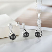 Black Pearl Infinity Twist Pendant