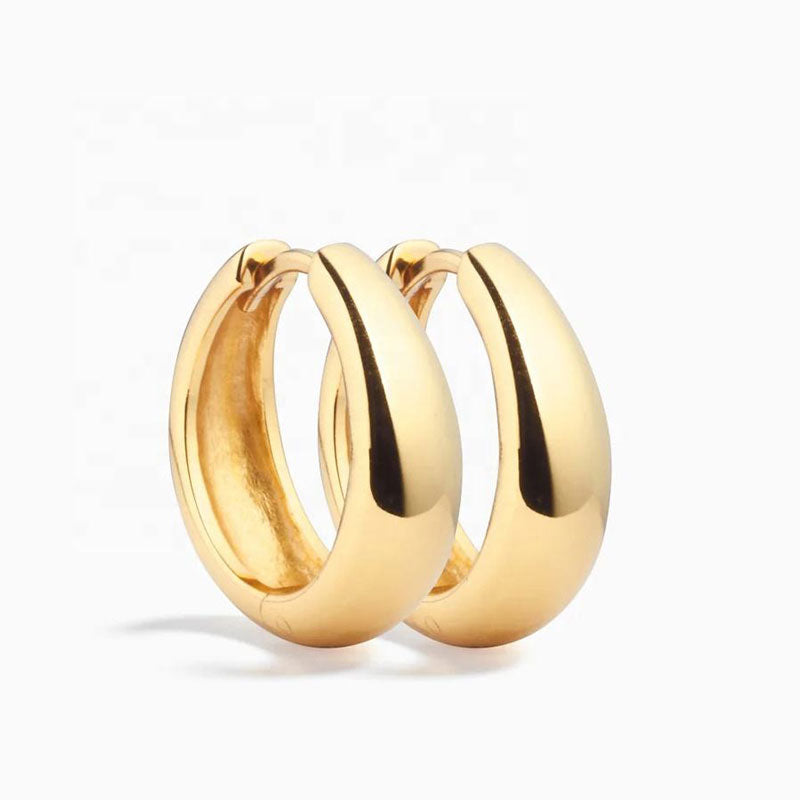 Aurilyn Chunky Puffed Huggie Hoop Earrings