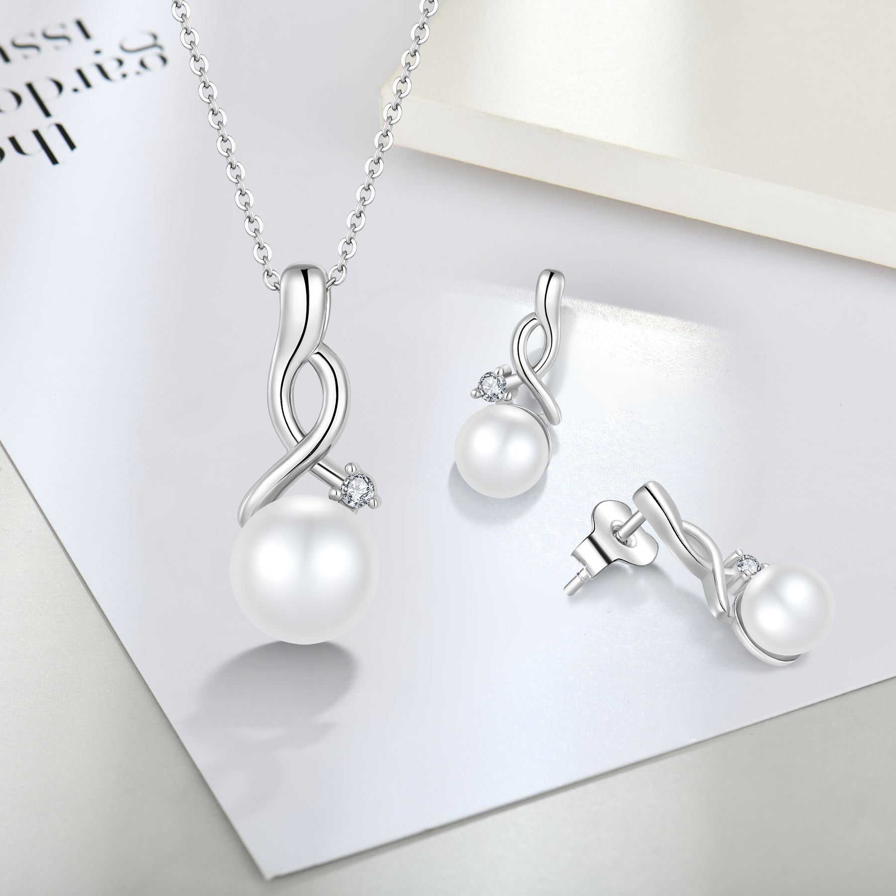 Aurilyn Infinity Pearl Drop Earrings