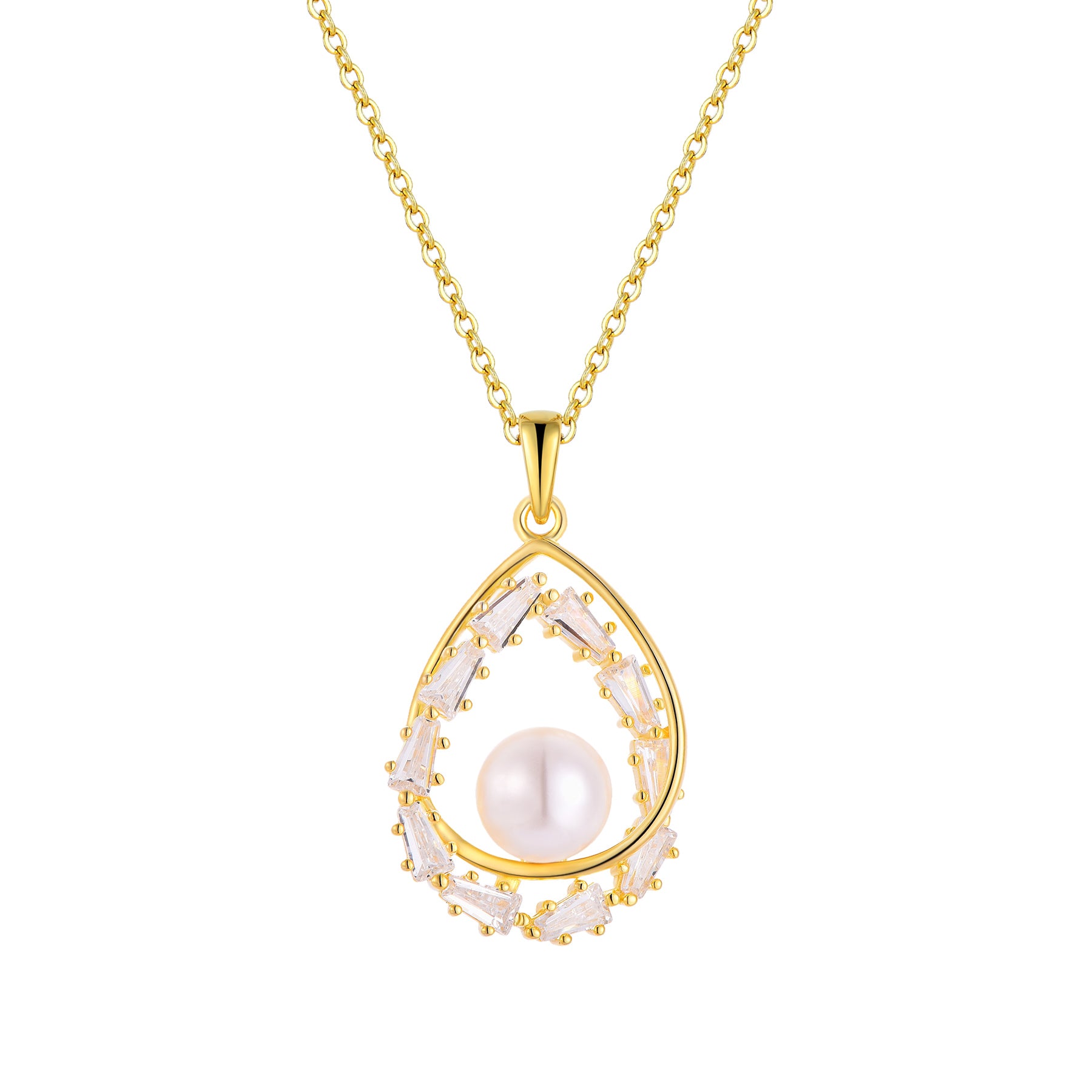 Aurilyn Baguette Teardrop Pearl Pendant only