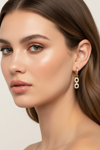 Double Link Dangle Hoop Earrings