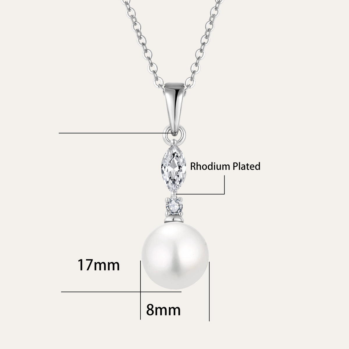 Marquise Drop Pearl Pendant