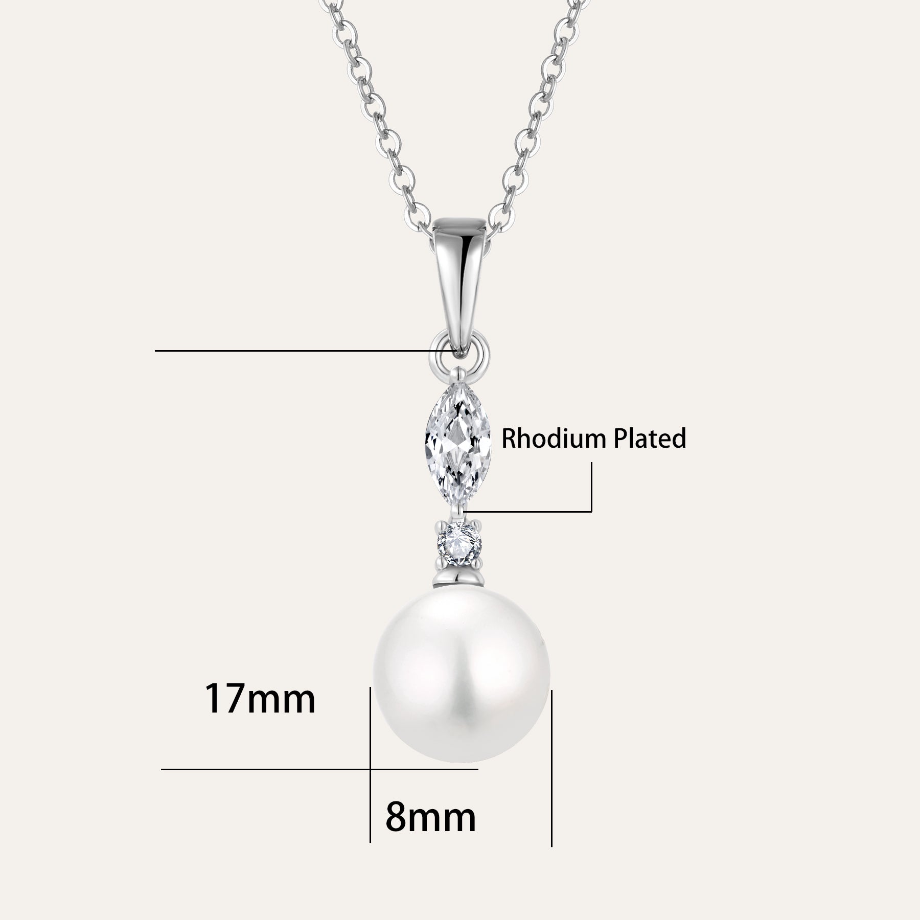 Aurilyn Marquise Drop Pearl Necklace