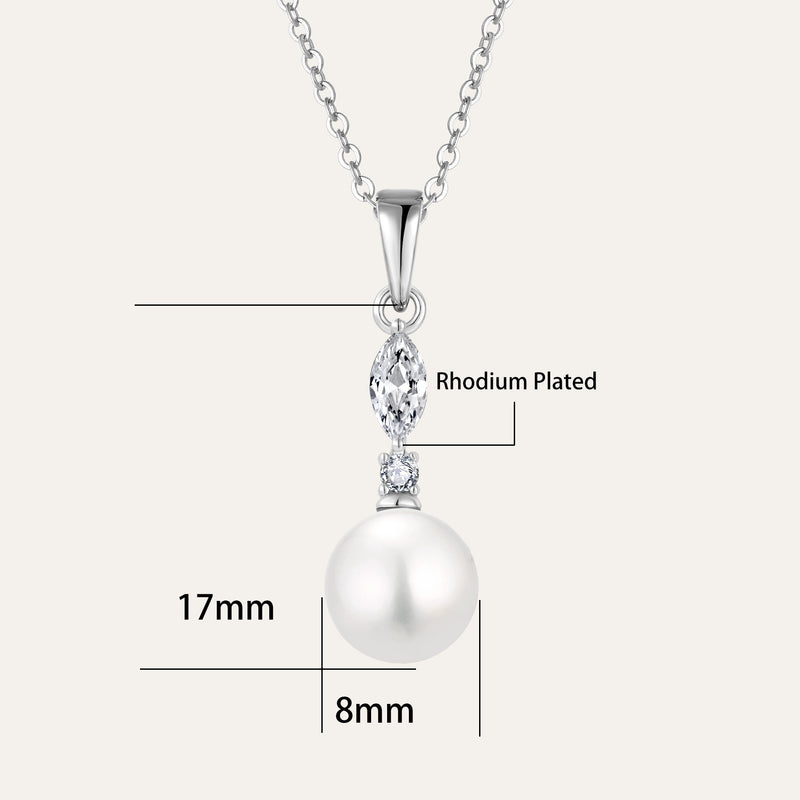 Marquise Drop Pearl Pendant