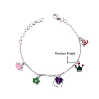 Enamel Crown Charm Bracelet