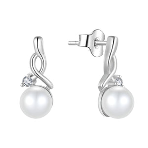 Infinity Pearl Drop Earrings