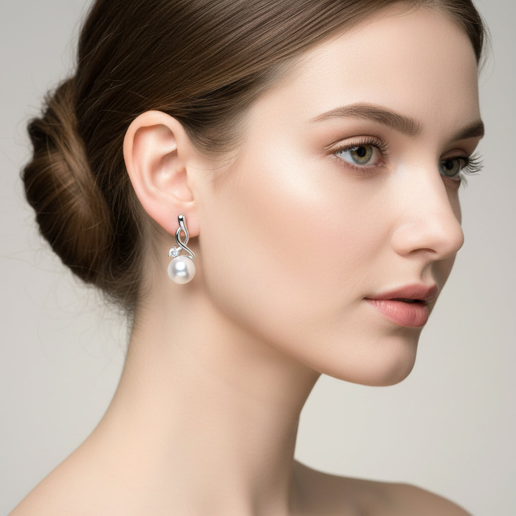 Aurilyn Infinity Pearl Drop Earrings