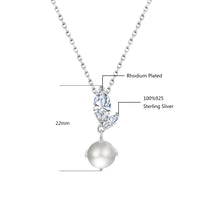 Leaf CZ Cluster Pearl Pendant