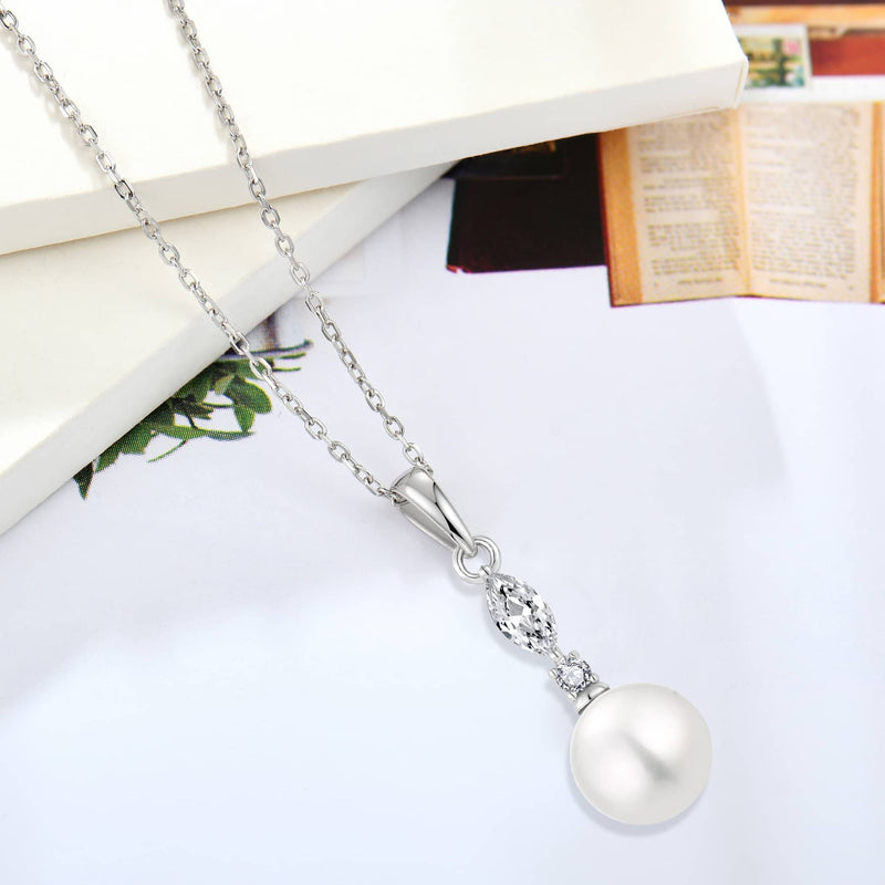 Marquise Drop Pearl Pendant