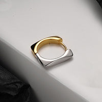 Two-Tone Square Hoop Earrings