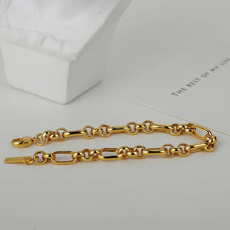 Chain Link Bracelet, chunky 18K gold plated 925 silver — Aurilyn
