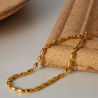 Oval Bead Chain Bracelet, 18K gold plated 925 silver — Aurilyn