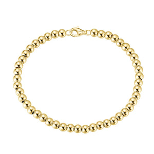 Classic Bead Bracelet 4mm, 18K gold plated 925 silver — Aurilyn
