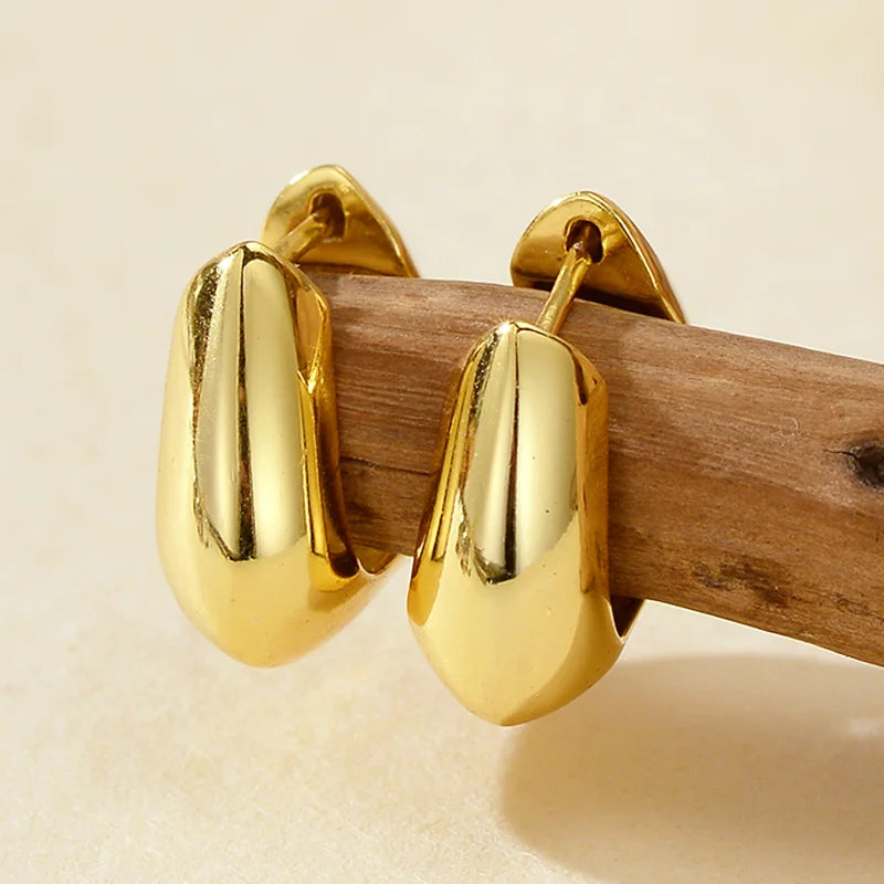 Chunky Trapezoid Hoop Earrings