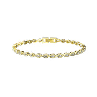 Teardrop Tennis Bracelet with CZ, gold plated 925 silver — Aurilyn