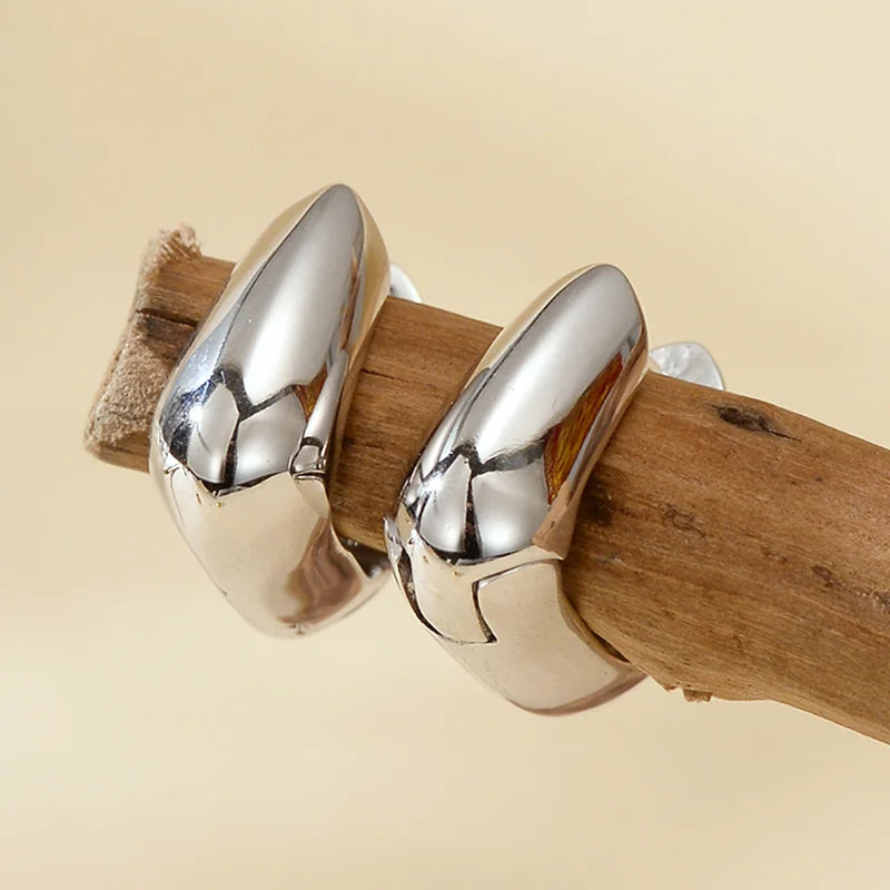 Chunky Trapezoid Hoop Earrings