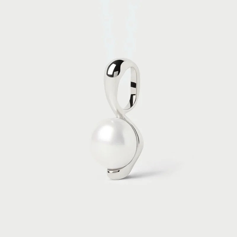 Sculptural Pearl Pendant, freshwater pearl 925 silver — Aurilyn