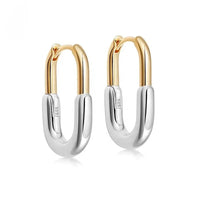 Paperclip Link Hoop Earrings, 18K gold plated 925 silver — Aurilyn