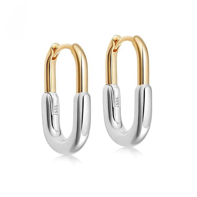 Paperclip Link Hoop Earrings, 18K gold plated 925 silver — Aurilyn