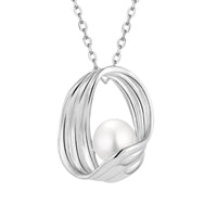 Flowing Sculptural Pearl Pendant, freshwater pearl silver — Aurilyn