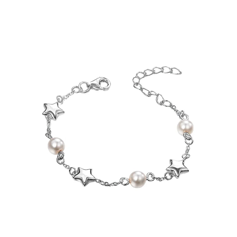Aurilyn Star & Pearl Station Bracelet