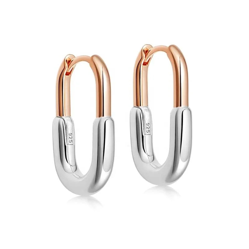 Aurilyn Paperclip Link Hoop Earrings