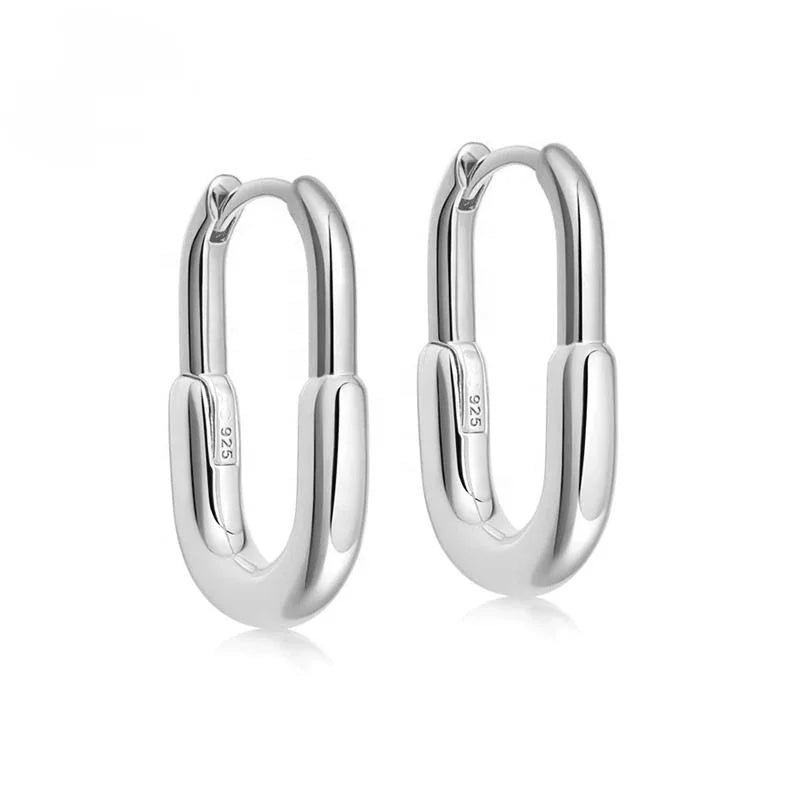 Aurilyn Paperclip Link Hoop Earrings